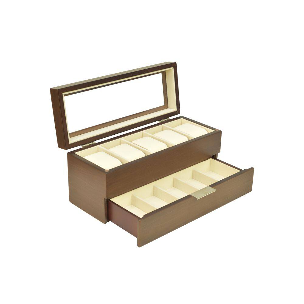 None Brushed Brown Watch Box