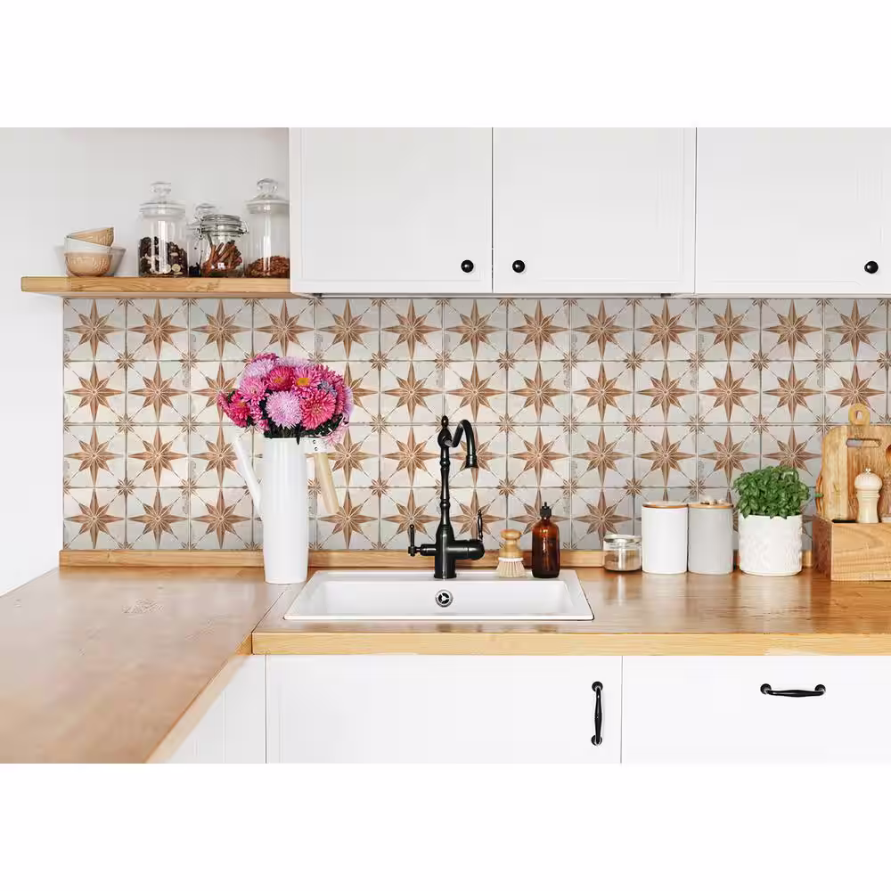 None Brown R12 4 in. x 4 in. Vinyl Peel and Stick Tile (24 Tiles, 2.67 sq. ft./Pack)