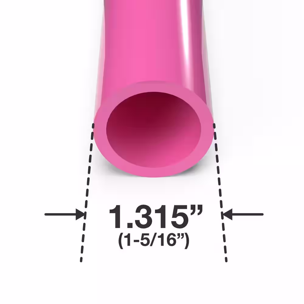 Formufit 1 in. x 5 ft. Furniture Grade Schedule 40 PVC Pressure Pipe in Pink (2-Pack)