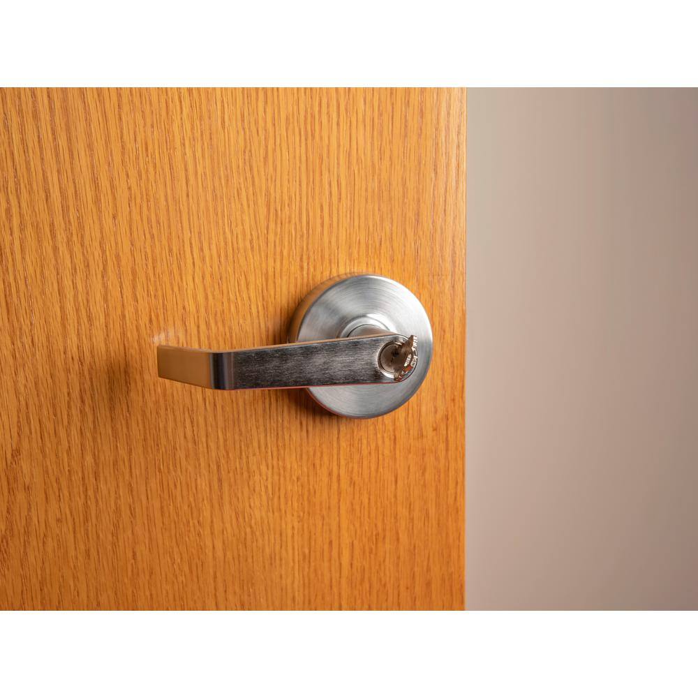 Taco LSV Saturn Standard Duty Brushed Chrome Grade 2 Commercial Cylindrical Classroom Door Handle with Lock