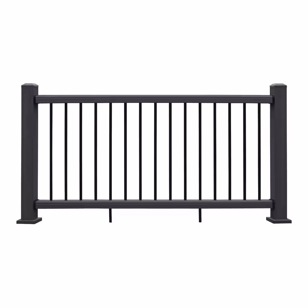 NewTechWood Ultrashield Hemispheres 36 in. x 3 in. x 6 ft. Hawaiian Charcoal Black Composite Railing Kit