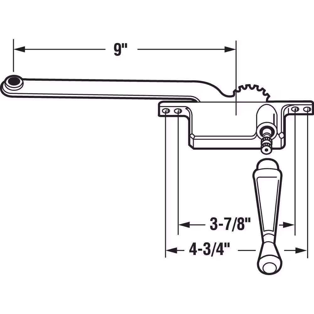 Prime-Line 9 in., Diecast, Casement Operator, Right Hand, Square Type