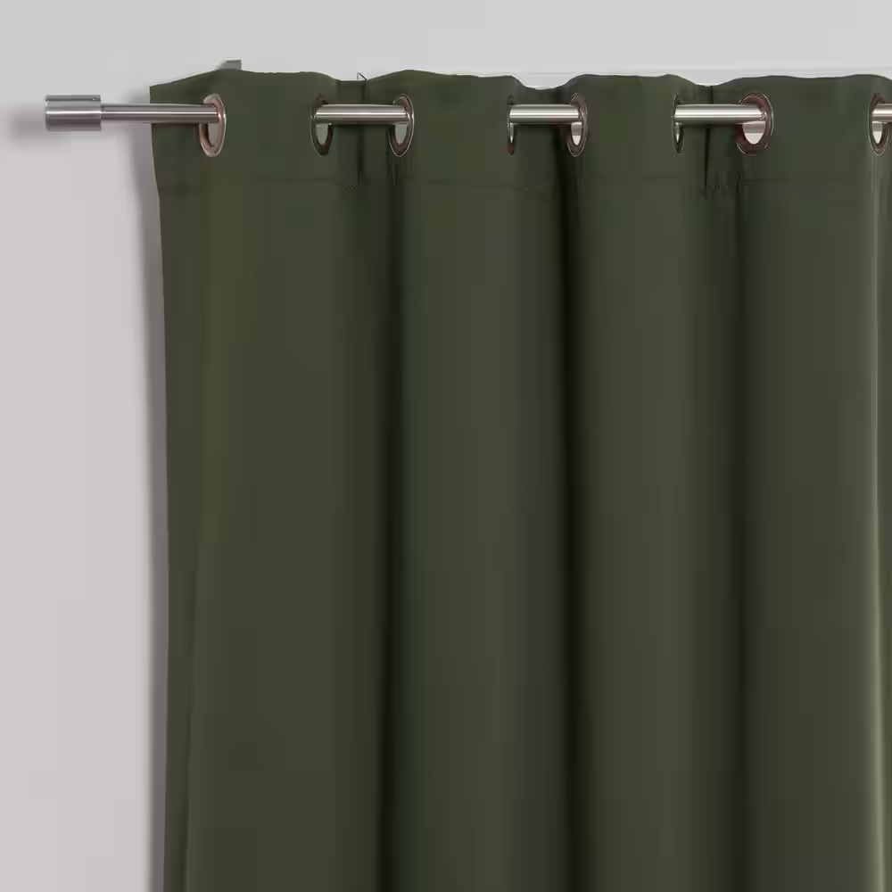Best Home Fashion Moss Grommet Blackout Curtain - 52 in. W x 84 in. L (Set of 2)