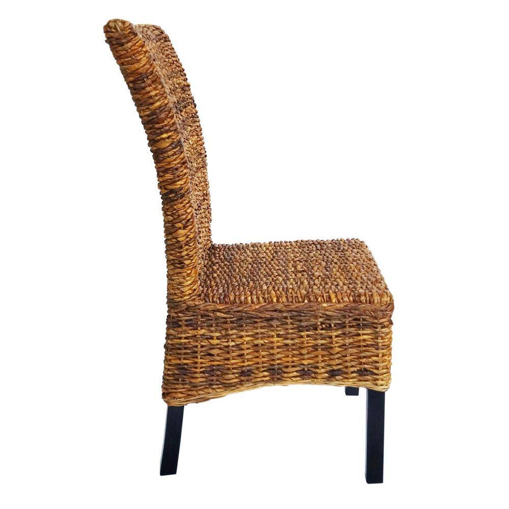 None D-Art Collection Natural Torrig Banana Leaf Chair (Set of 6-Pieces)