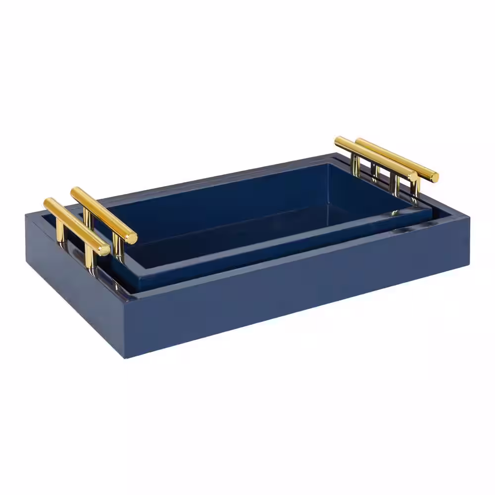 Kate and Laurel Lipton Navy Blue Decorative Tray