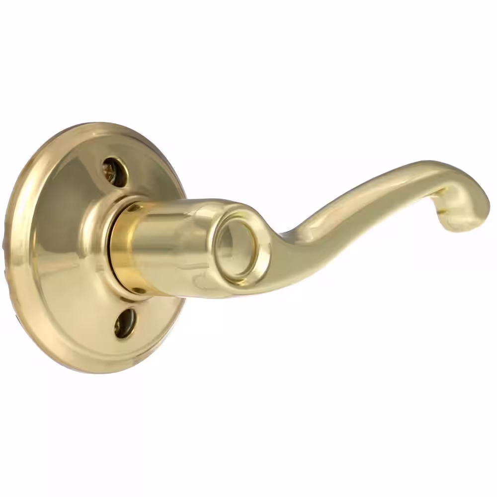Schlage Flair Bright Brass Right Handed Dummy Door Handle
