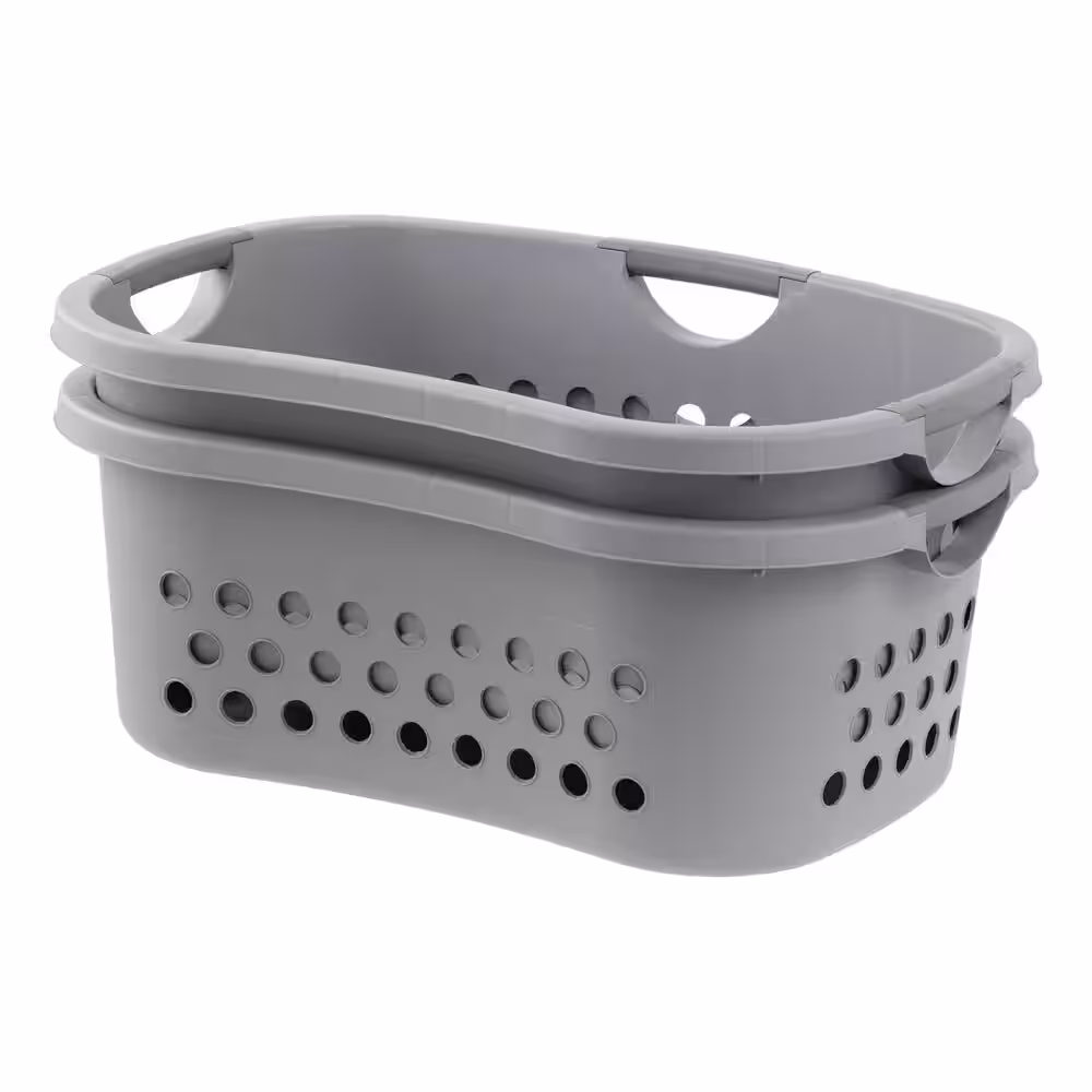 None Hip Hamper Laundry Baskek in Gray/Dark Gray (2-Pack)