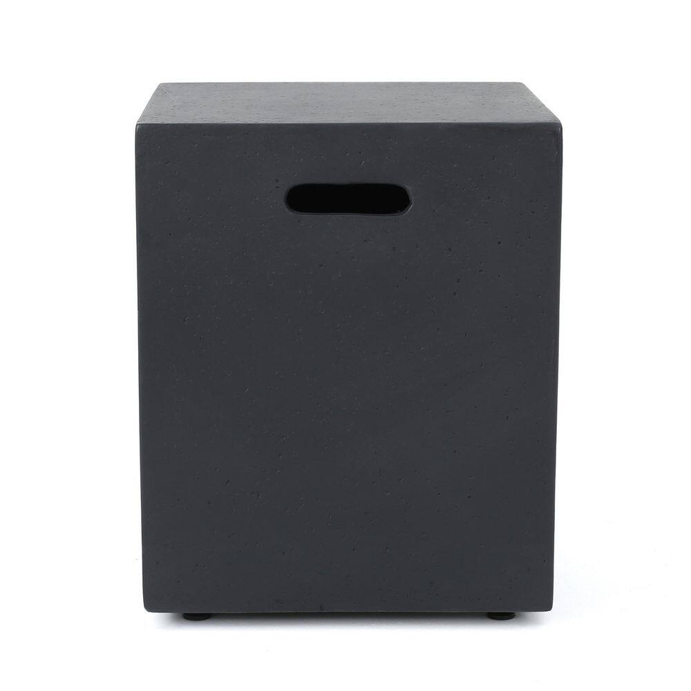Noble House Gebo Dark Gray Bowl Stone Fire Pit with Tank Holder