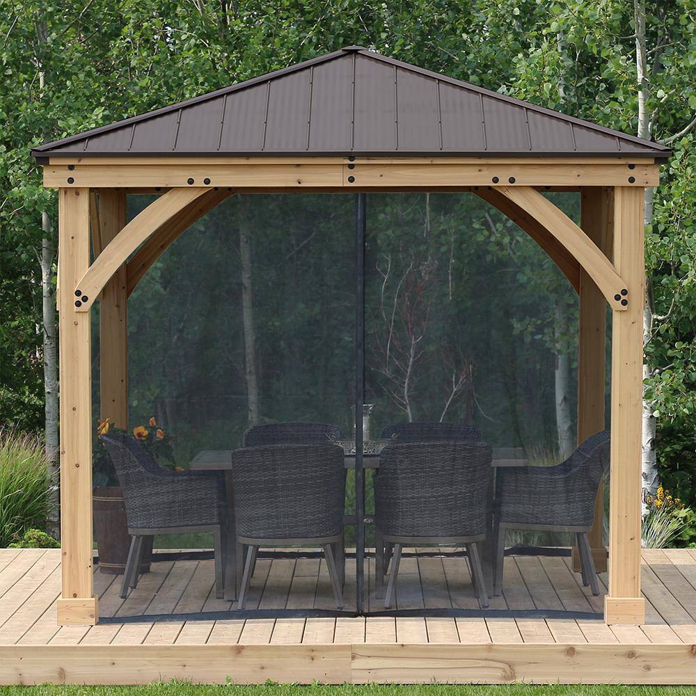 Yardistry Mosquito Mesh Kit to fit Meridian 10 ft. x 10 ft. Gazebo with UV resistant Phifer Material and Easy Glide Tracks
