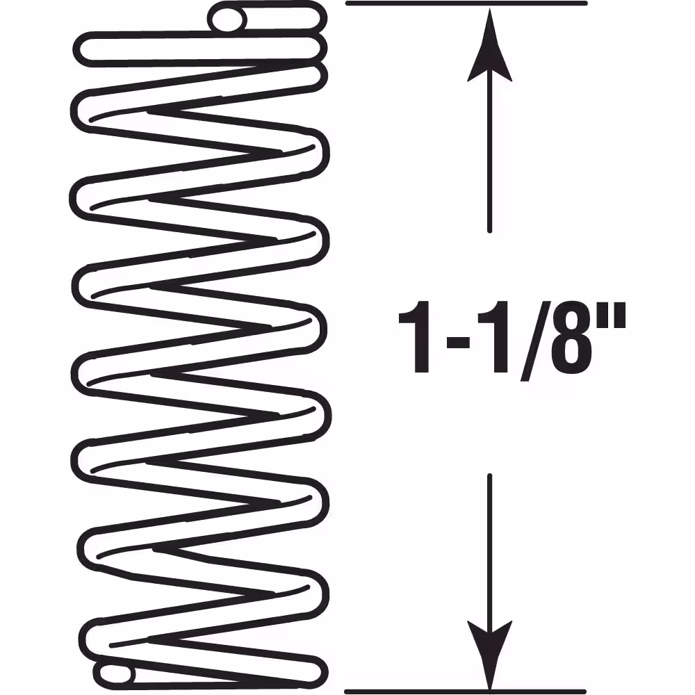 Prime-Line Compression Spring, Spring Steel Construction, Nickel-Plated Finish, .041 GA x 3/8 in. x 1-1/8 in., (4-Pack)