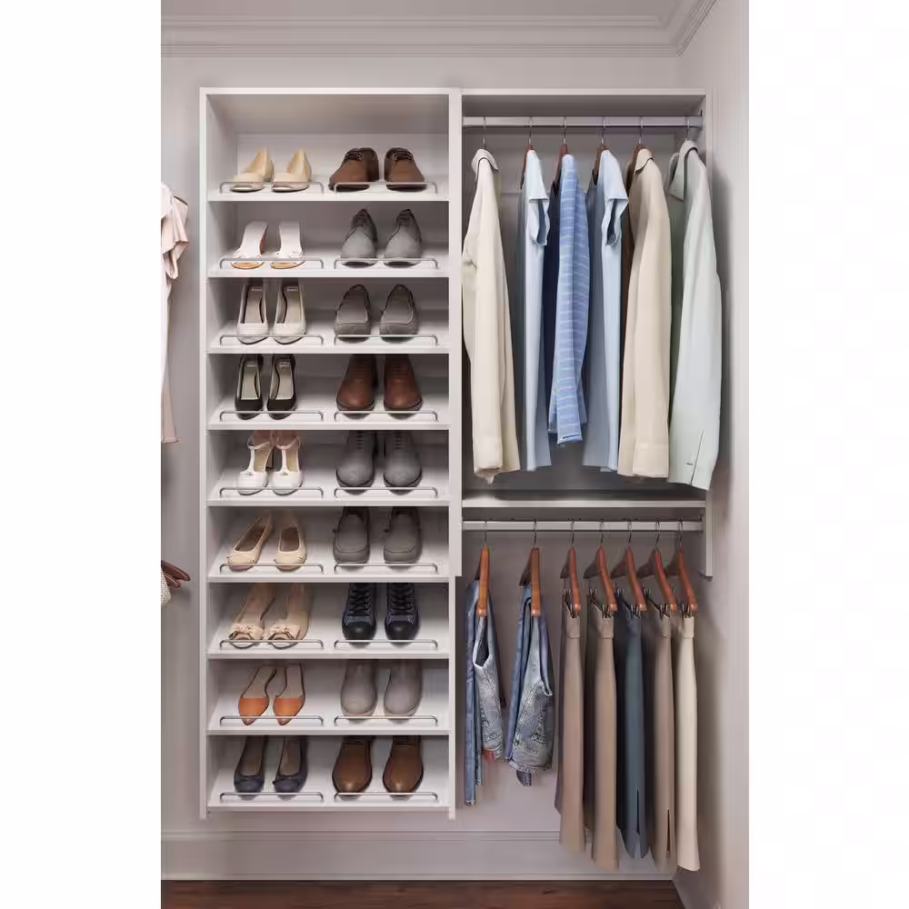 Closet Evolution 25.125 in. W Harvest Grain Double Hang Tower Unit 2-Shelf Wood Closet System
