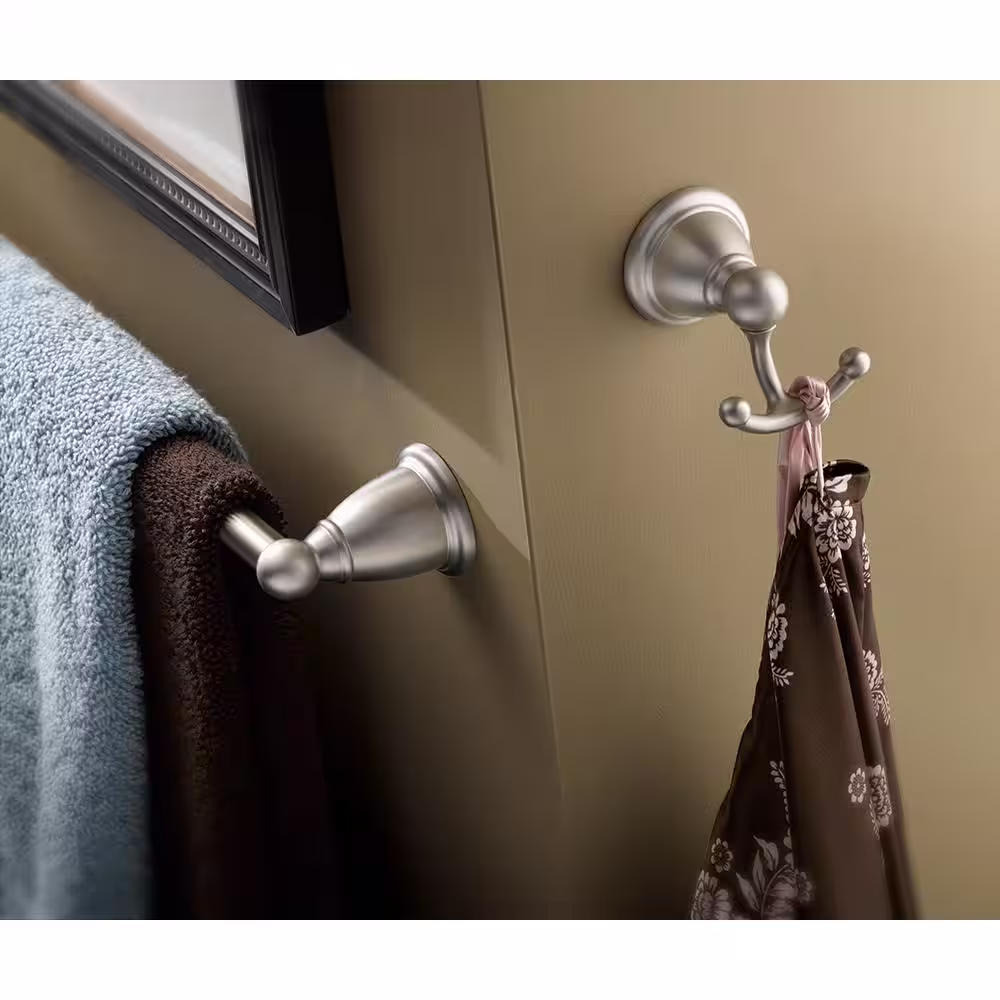 MOEN Brantford 4-Piece Bath Hardware Set with 24 in. Towel Bar, Paper Holder, Towel Ring, and Robe Hook in Brushed Nickel