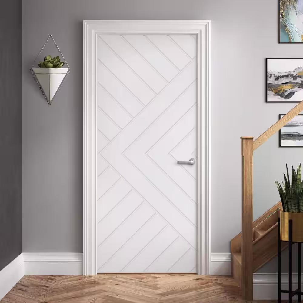 CALHOME 40 in. x 80 in. Hollow Core White Stained Composite MDF Interior Door Slab