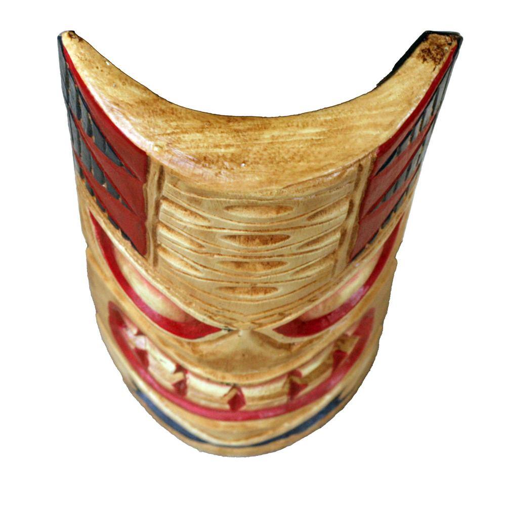 Backyard X-Scapes 20 in. Yellow Wood Tiki Mask Classic Hawaiian Tropical Decoration