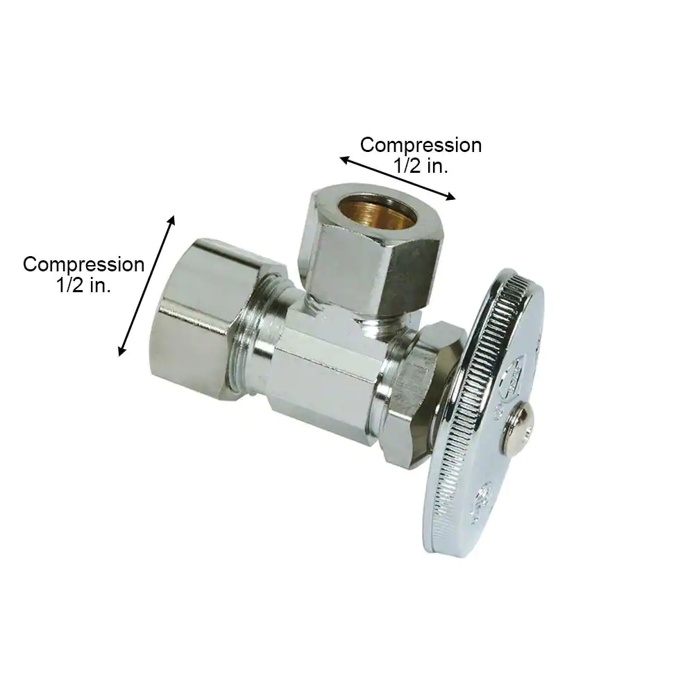 BrassCraft 1/2 in. Compression Inlet x 1/2 in. Compression Outlet Multi-Turn Angle Valve