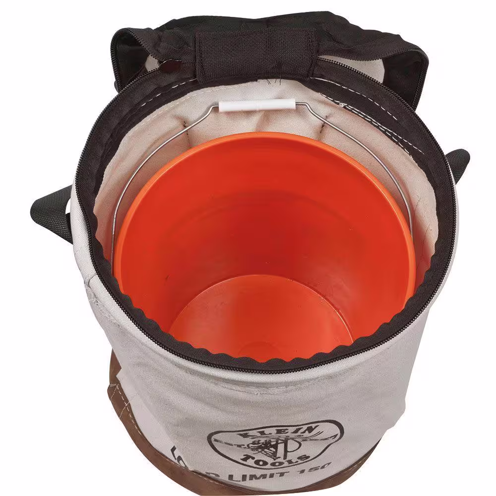 Klein Tools Canvas Bucket with Closing Top, 17-Inch