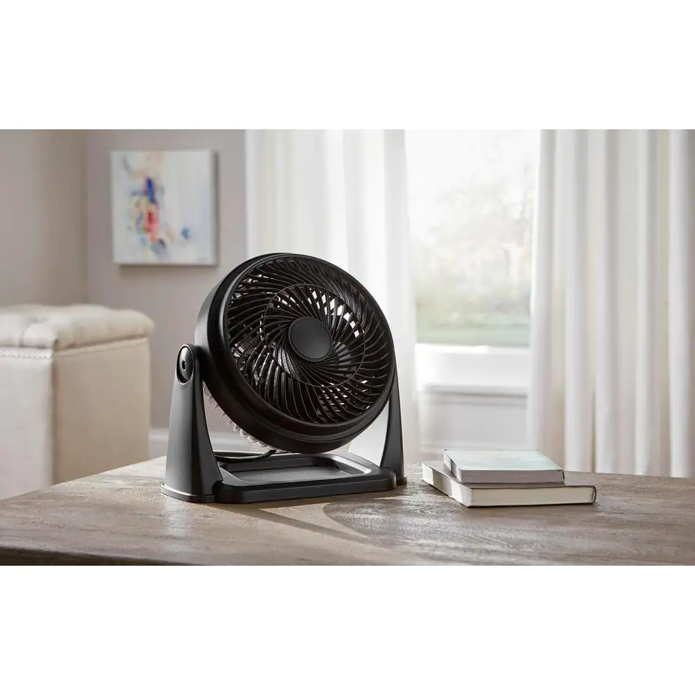 Hampton Bay 9 in. 3 Speed Personal High Velocity Table Fan in Black