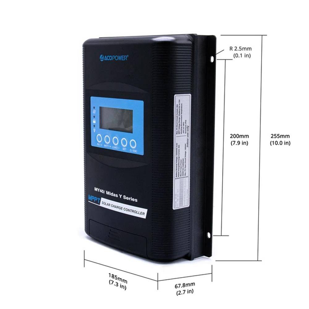 ACOPower Midas 12-Volt/24-Volt 40 Amp MPPT Solar Charge Controller