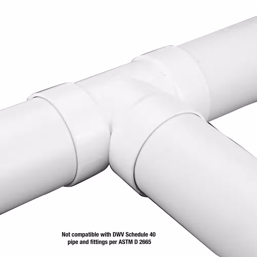 NDS PVC S&D Tee, 4 in. Hub X Hub X Hub