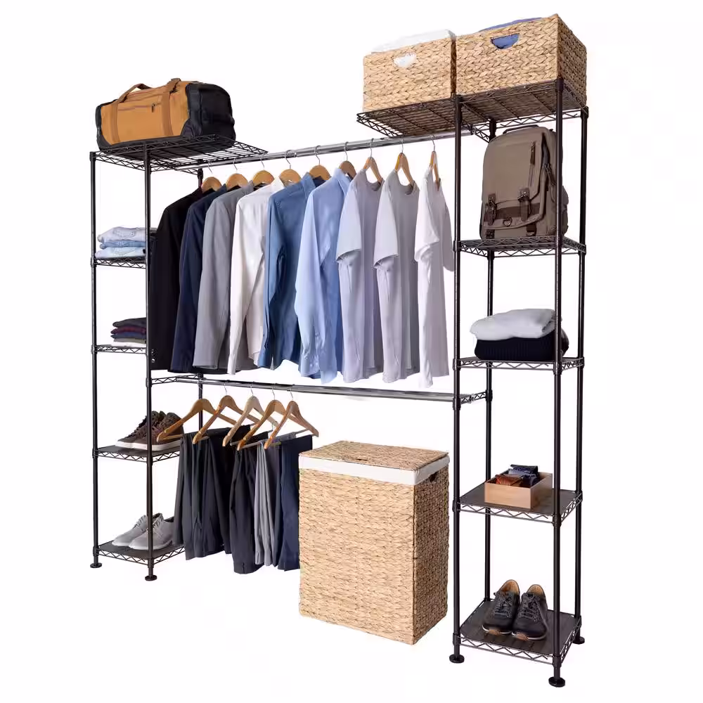Seville Classics Satin Bronze Expandable Closet Organizer System