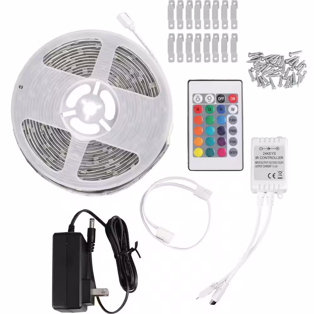 None 18 ft. Plug-in Color Changing Multi-color Integrated LED Strip Light