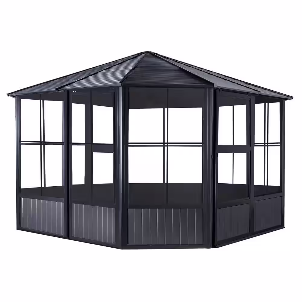 Sojag Charleston 12 ft. x 15 ft. Dark Grey Solarium