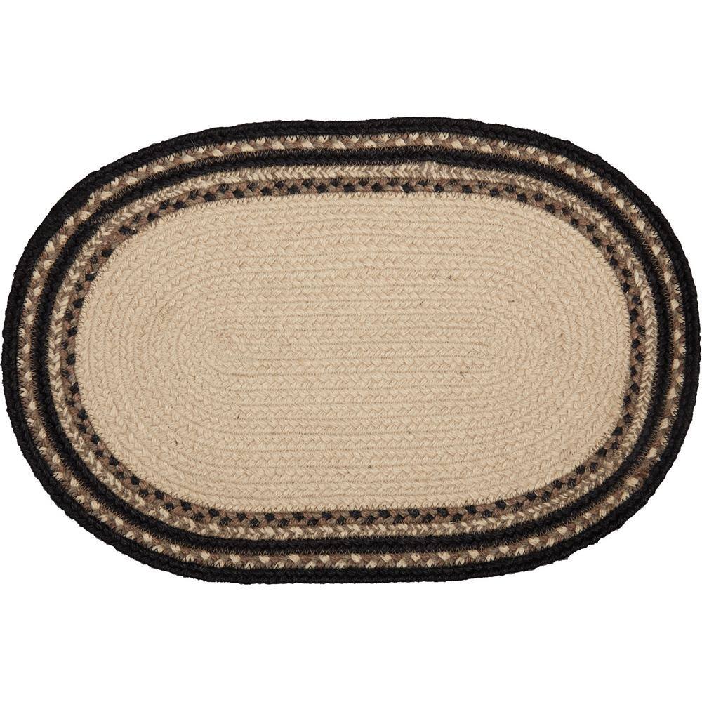 VHC BRANDS Sawyer Mill Poultry 12 in. W x 18 in. L Beige/Cream Bleached White Asphalt Grey Taupe Jute Oval Placemat (Set of 6)