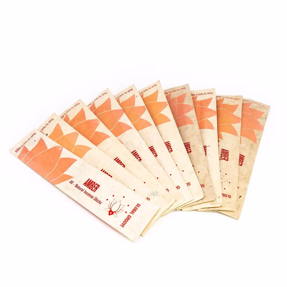 None All-Natural Brown Amber Stick Incense (2 Packs)