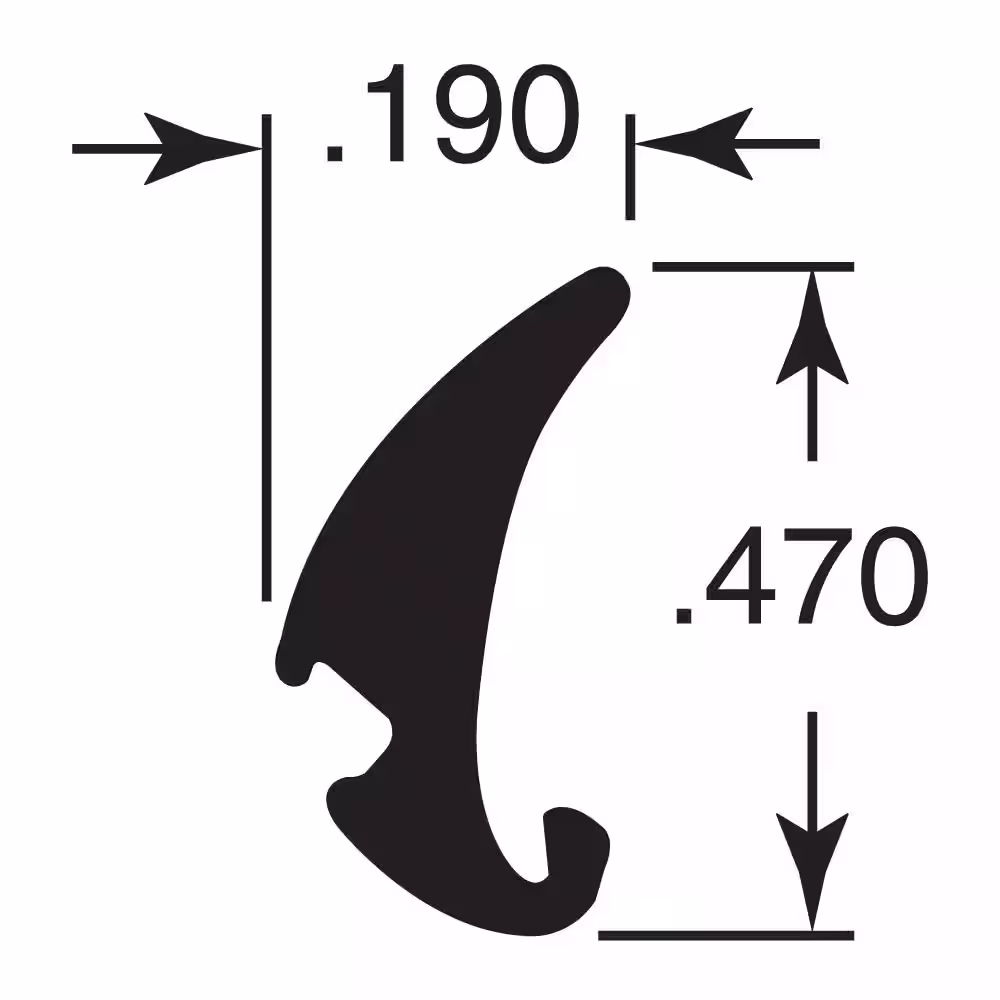 Prime-Line 0.19 in. x 200 ft. Gray Vinyl Glass Glazing Spline