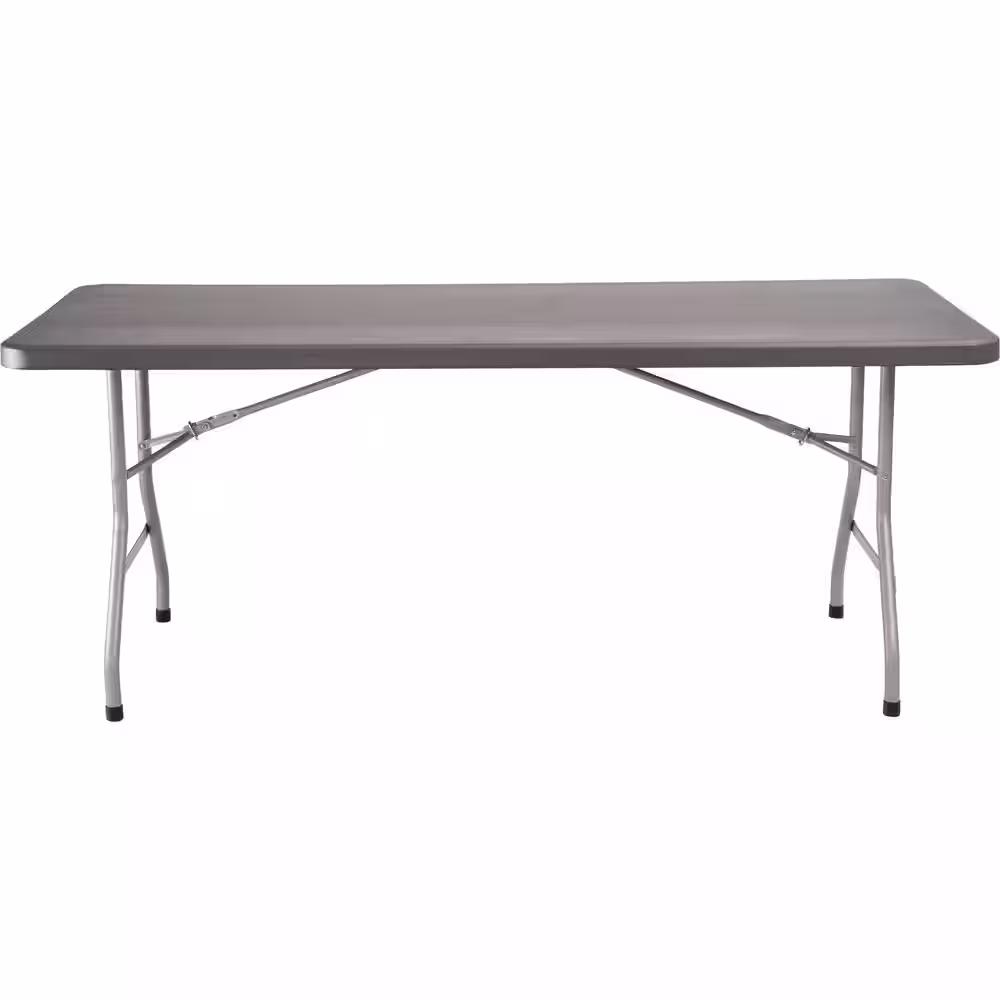 National Public Seating NPS 30 in. x 72 in. Charcoal Slate Heavy Duty Blow Molded Plastic Folding Table