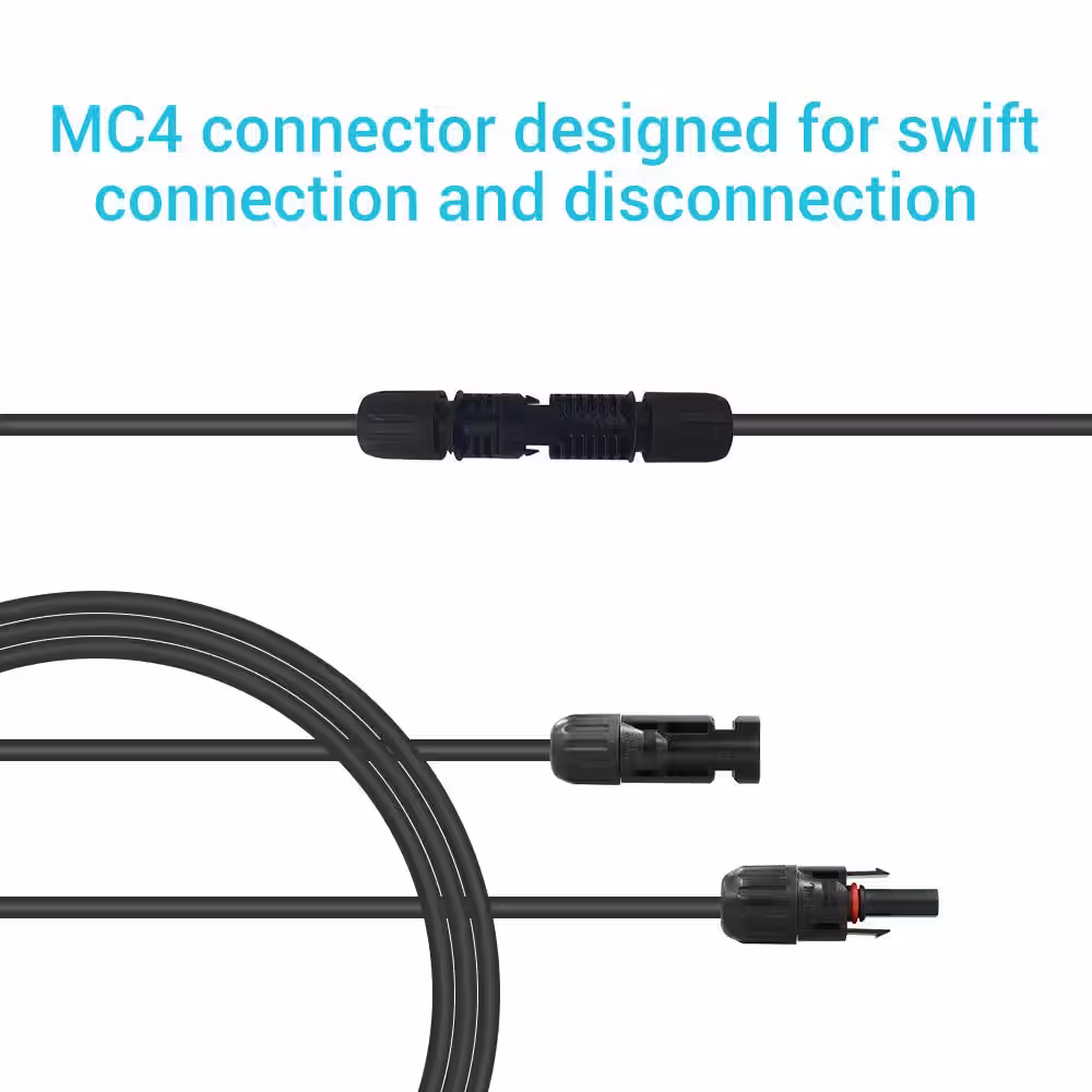 Renogy 1.5 ft. 12 AWG Solar Extension Cable with Male and Female Connectors (1-Piece)