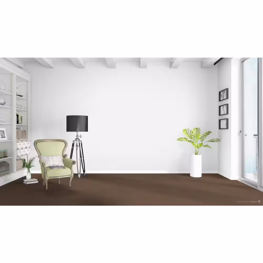 Home Decorators Collection Delicate Flower  - Fragile - Brown 40 oz. SD Polyester Texture Installed Carpet
