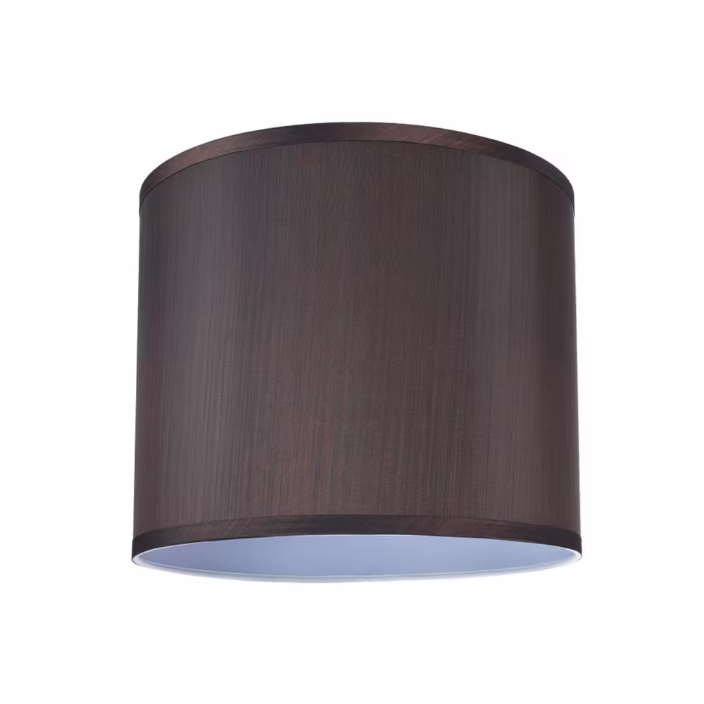 Aspen Creative Corporation 12 in. x 10 in. Brown and Striped Pattern Drum/Cylinder Lamp Shade