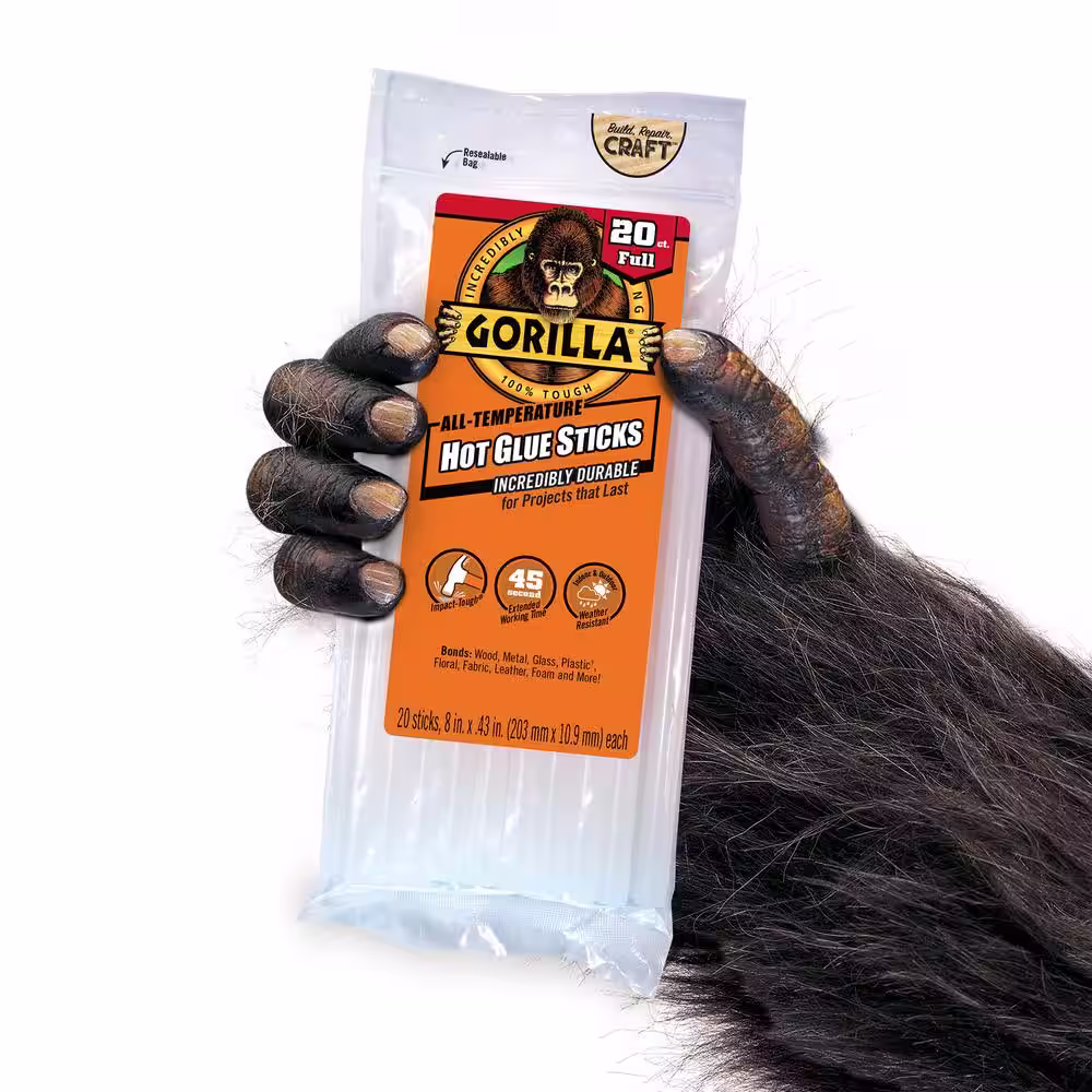 Gorilla 8 in. Full Hot Glue Sticks (20-Count) (4-Pack)