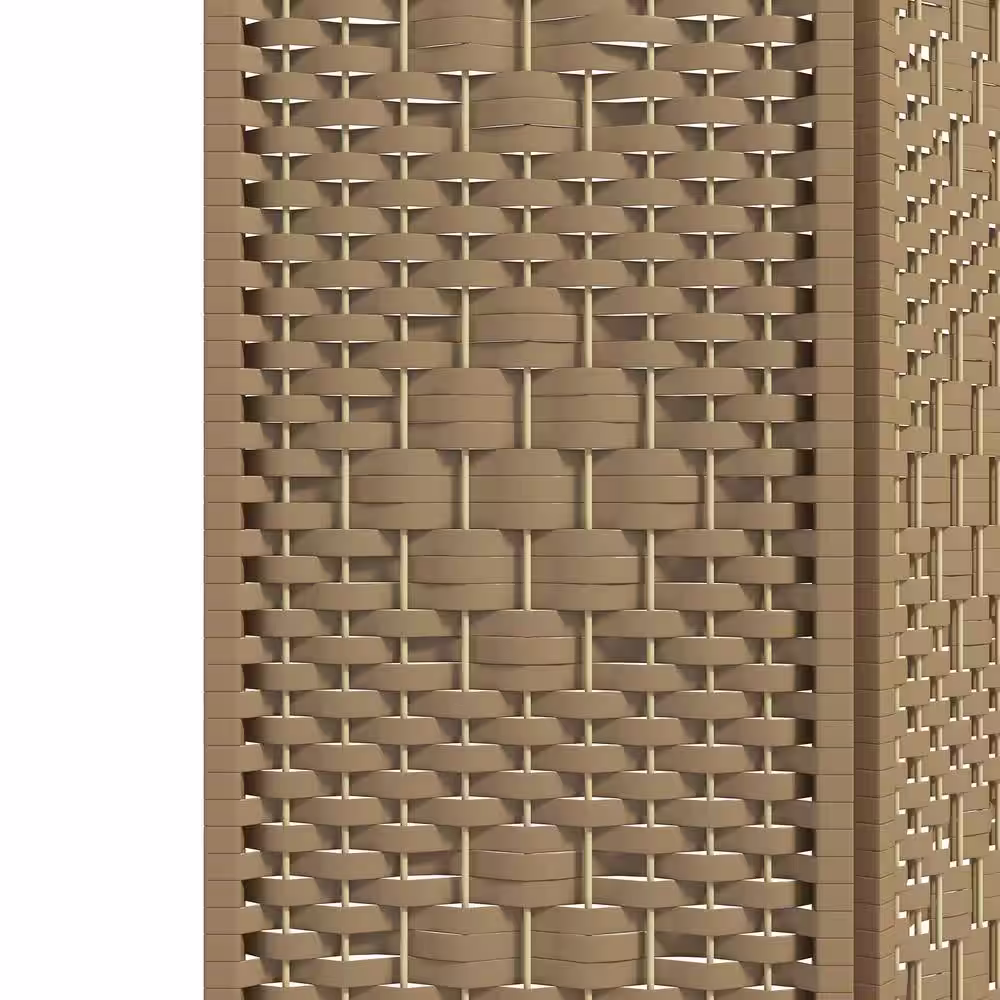 HOMCOM 6 Panel Room Divider, Folding Privacy Screen, 5.6' Room Separator,Wave Freestanding Partition Wall Divider, Natural