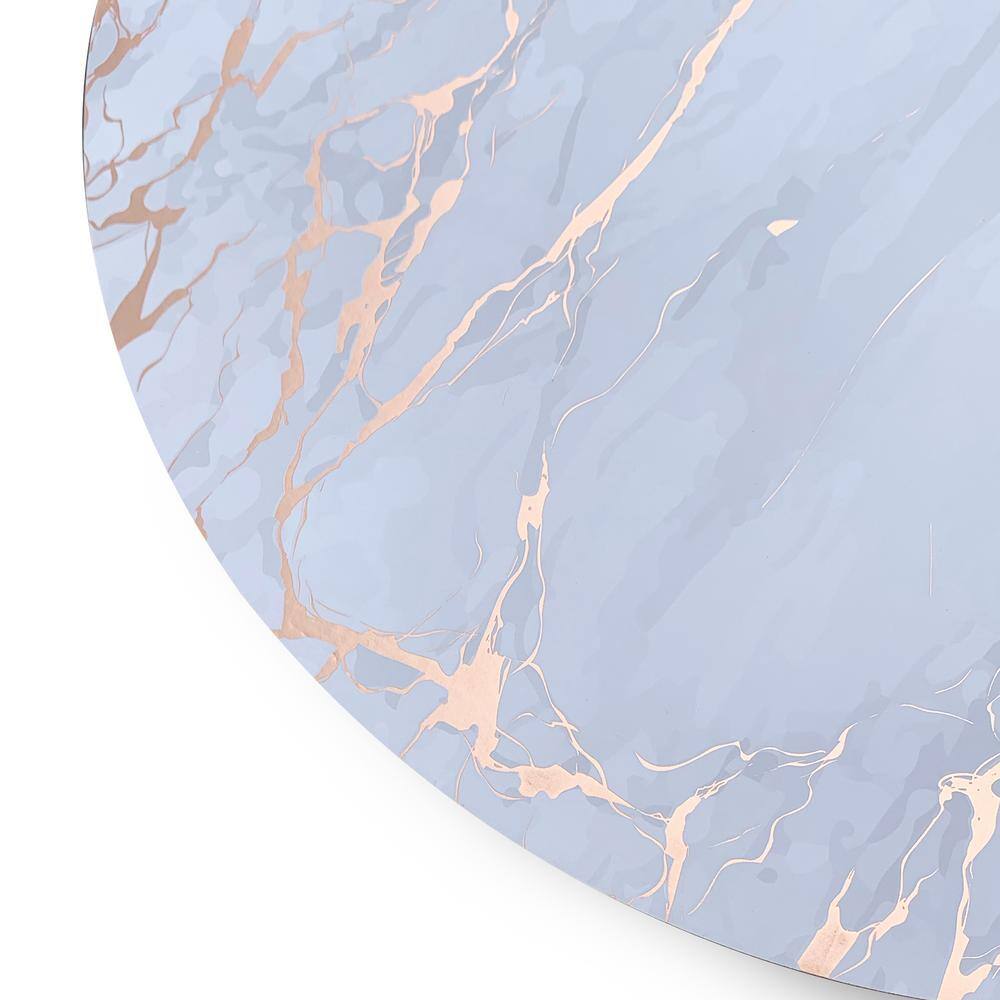 Dainty Home Marble Cork 15 in. x 15 in. Gold Round Cork Placemat and Coasters (Set of 8) 4-Coasters and 4-Placemats