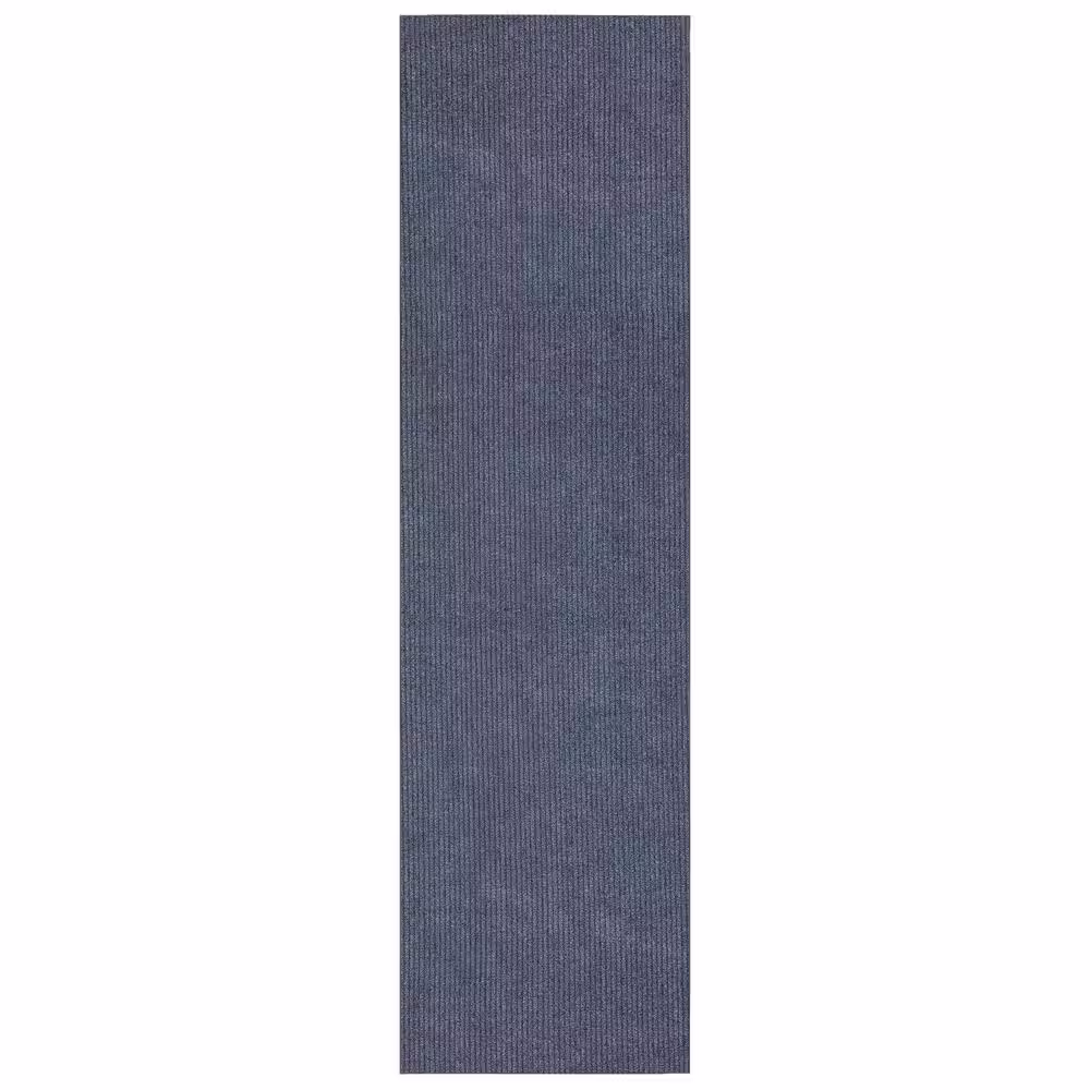 Ottomanson Utility Collection Waterproof Non-Slip Rubberback Solid 3x10 Indoor/Outdoor Runner Rug,2 ft. 7 in. x9 ft. 10 in.,Gray