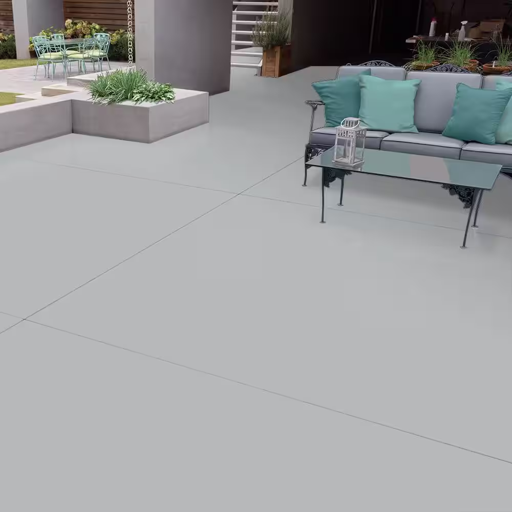 BEHR PREMIUM 5 gal. #PPF-17 Foggy Morn Self-Priming 1-Part Epoxy Satin Interior/Exterior Concrete and Garage Floor Paint