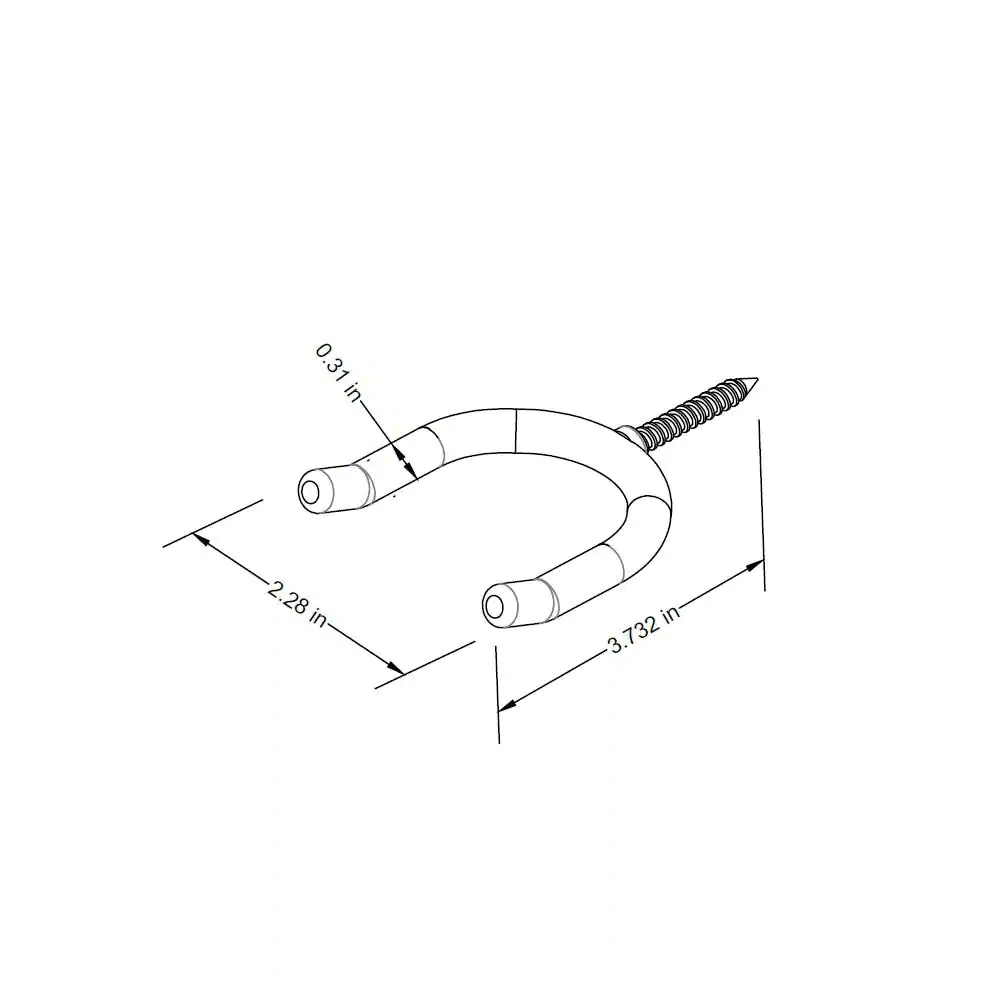 Everbilt 1/4 in. x 3-1/2 in. Vinyl Coated Steel Screw-In Tool Hook 15 lbs
