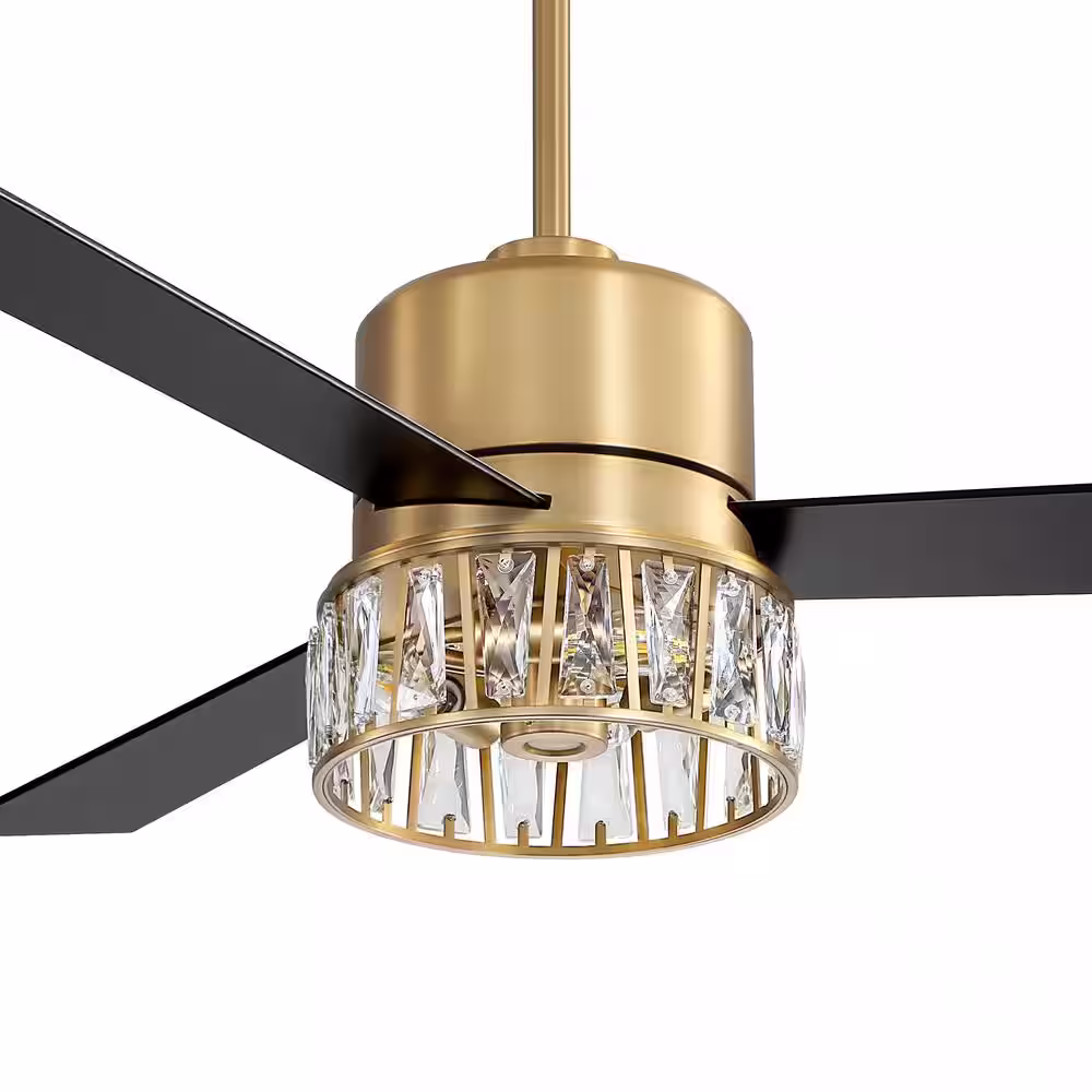 Breezary Denise 52 in. Indoor Gold Ceiling Fans with Light Kit and Remote Control