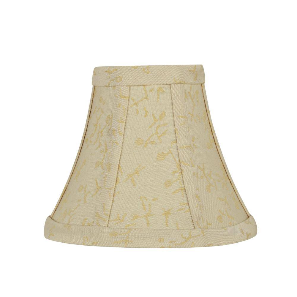 Aspen Creative Corporation 6 in. x 5 in. Beige and Gold Floral Accenting Bell Lamp Shade (9-Pack)