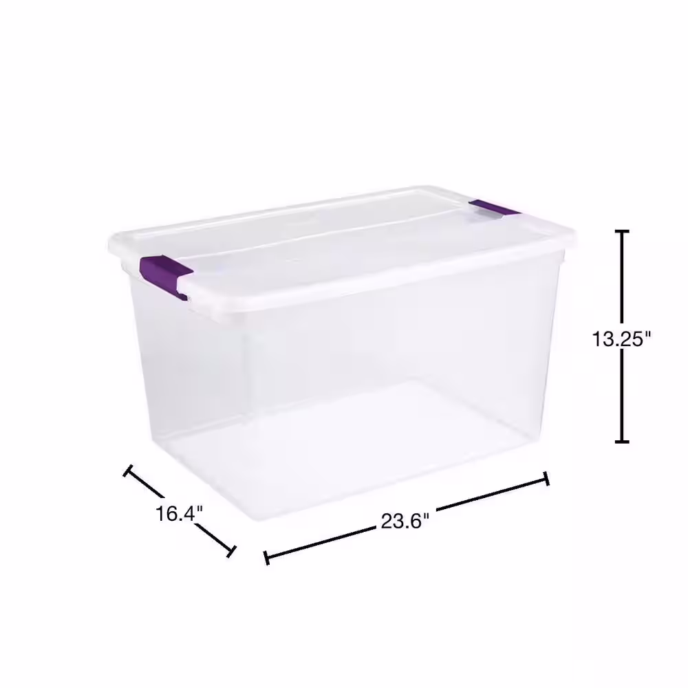 Sterilite 66 Qt. ClearView Latch Box Storage Bin Container(18-Pack)