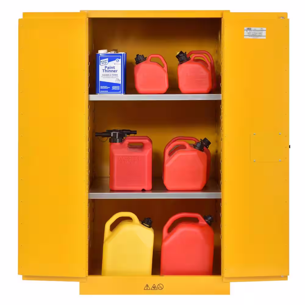 Sandusky Steel Freestanding Garage Cabinet in Safety Yellow (34 in. W x 65 in. H x 34 in. D)