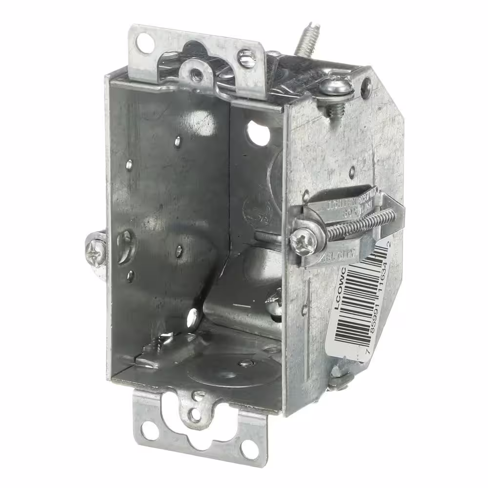None 3 in. 10.5 cu. in. Steel Electrical Switch Box with NMSC Clamps