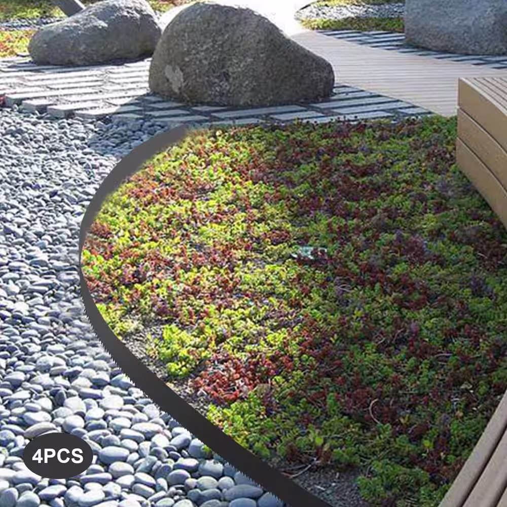 None 40 in. x 6 in. Black Steel Garden Edging Border Metal Landscape Edging Lawn Edge for Garden Yard (4-Pieces)