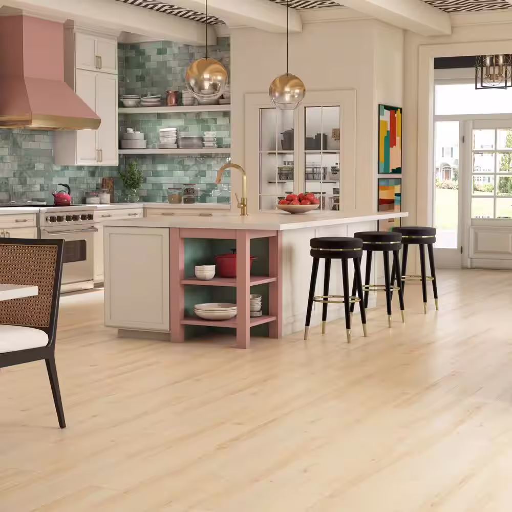 DuraDecor Classy Chic Broadway Blonde 12 MIL x 5.8 in. W x 48 in. L Click Lock Waterproof Vinyl Plank Flooring (22.9 sqft/case)