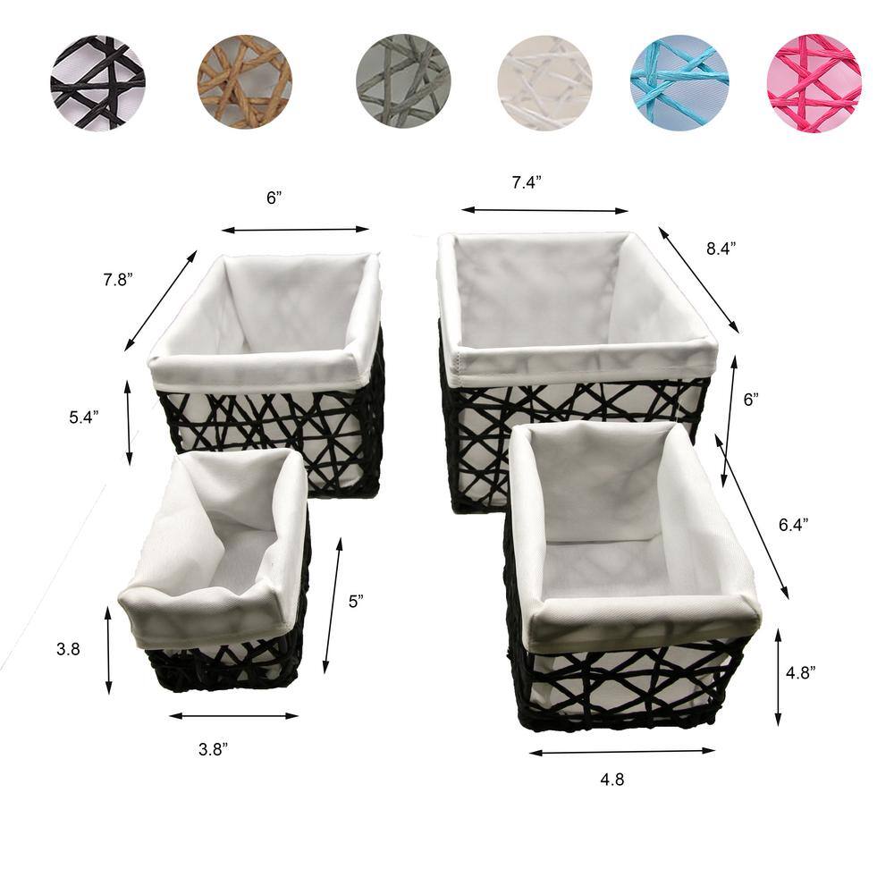None 8 in. D x 6 in. H x 7 in. W Black/White Paper Cube Storage Bin
