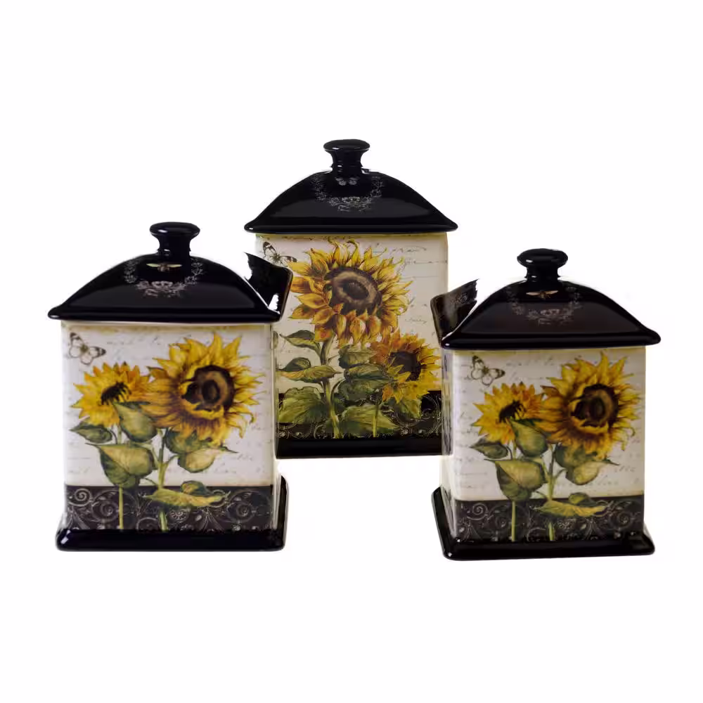 Certified International French Sunflowers Canister Set (3-Piece set)