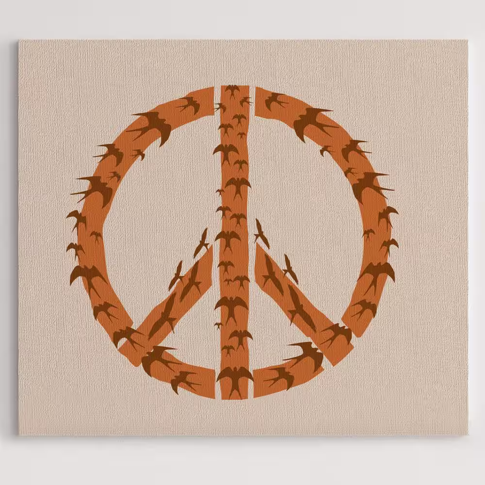 Stencil1 Peace Swallows 2 Layer Stencil