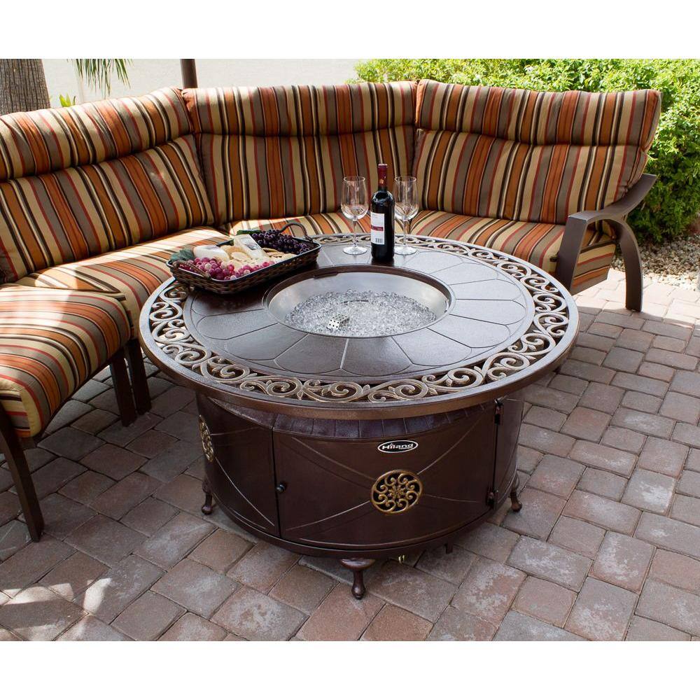 AZ Patio Heaters 48 in. Aluminum Round Decorative Firepit in Bronze